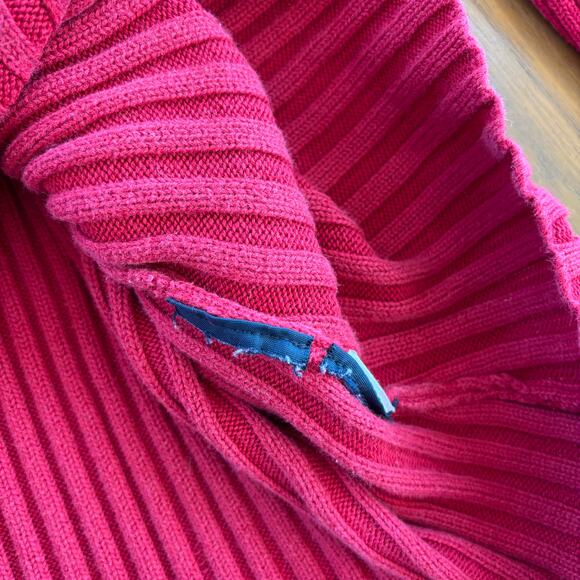 Vintage Y2K 00s Women's Tommy Hilfiger Rhinestone Collared Ribbed Sweater Size L - Picture 7 of 7